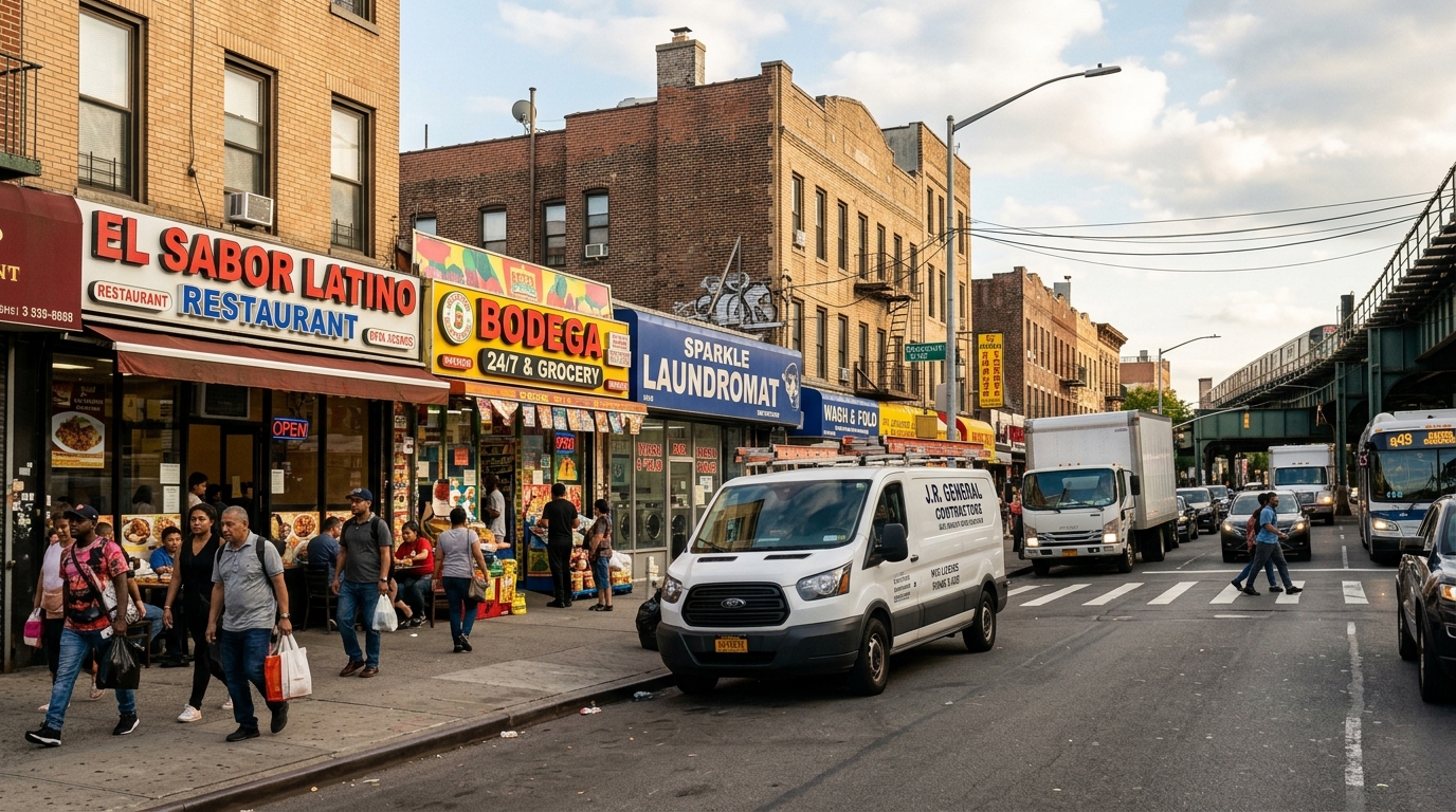 Commercial insurance in Queens NY - diverse small business district