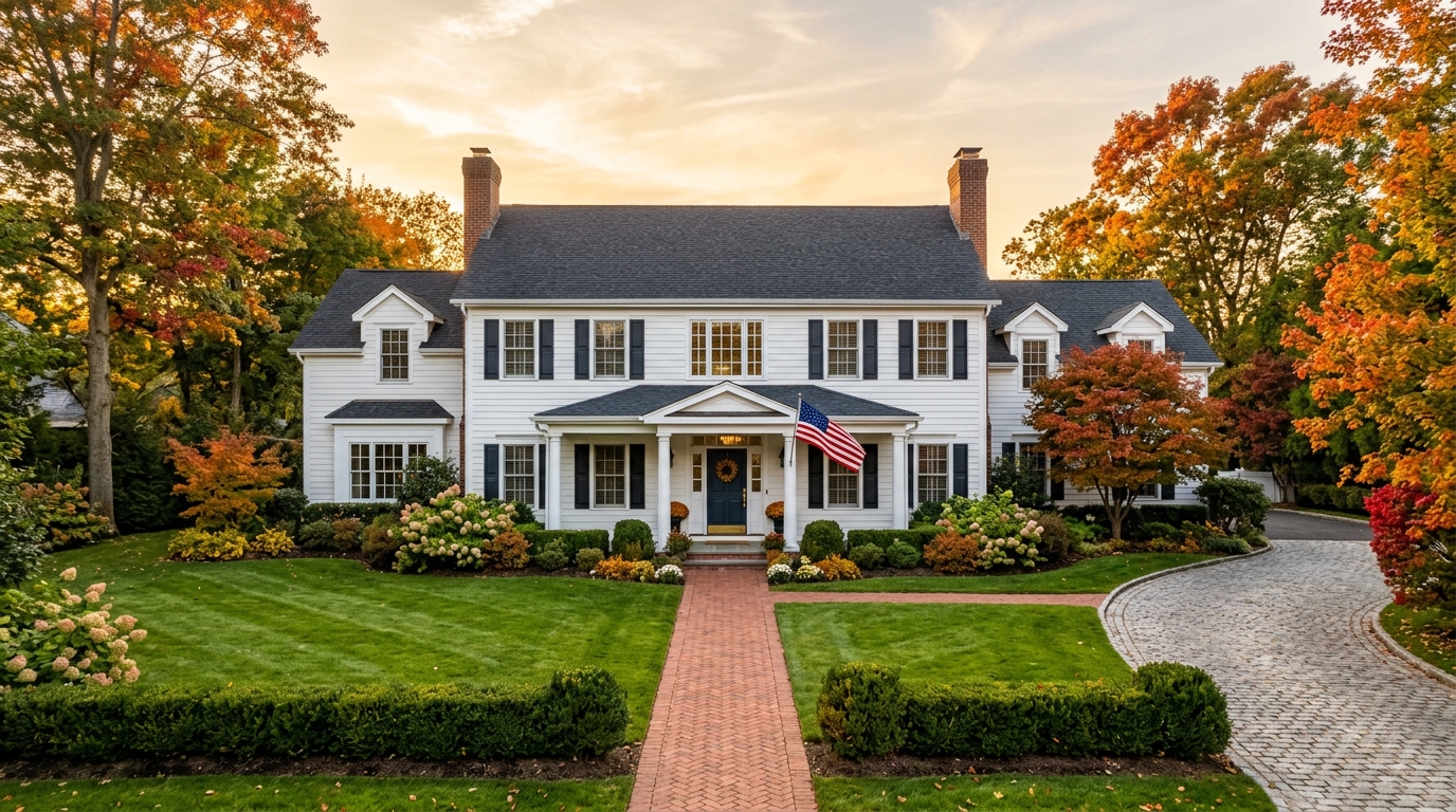Home insurance in New York - colonial home on Long Island