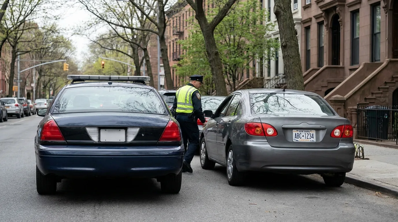 Traffic stop on a New York City street — penalties for driving without insurance
