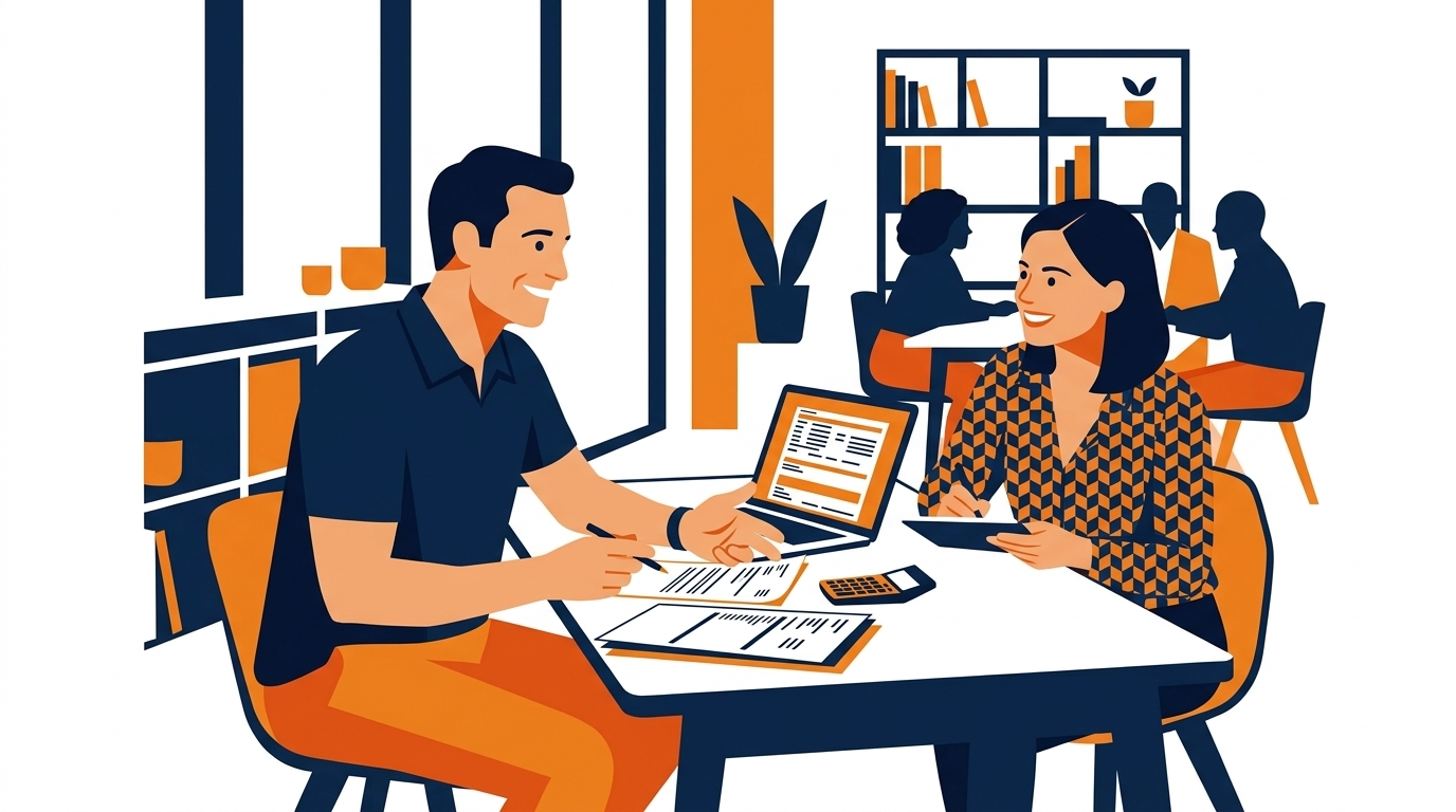 K&N Insurance customer service — broker helping client with policy